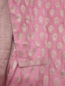 Pink Printed kurti plazo Set