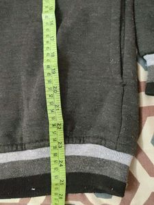 Grey Black Sweatshirt Zipper Hoodie