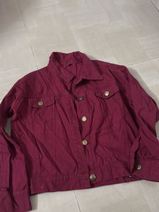 Maroon Denim Jacket