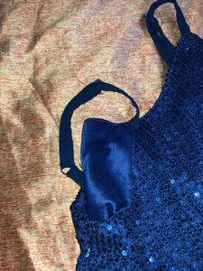 Sparkly Navy Blue Crop Top