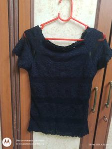 Fancy Black Net Top