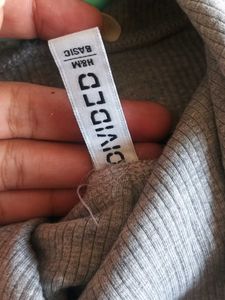 Grey Cropped Zip Hoodie