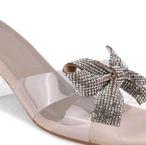 Chic Clear Heel Slides