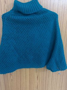 peocock green poncho