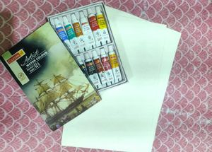 Camel Artist Watercolors with 2 Watercolor Sheets.