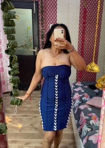 Hot Blue Tube Mini Dress