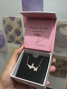 Giva Rose Gold Wavering Wings Necklace