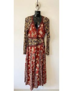 Free People Tilda Maxo Wrap Dress Deep V Neckline