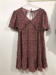 Red Floral Mini Dress 👗❤️