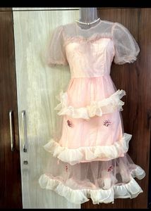 Pink Ruffle Tulle Party Dress❤️🌸