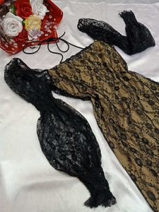 Black Sheer Lace Mesh Mini Dress🖤