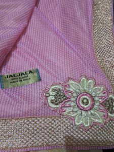 Net Saree With  Blouse  Piece