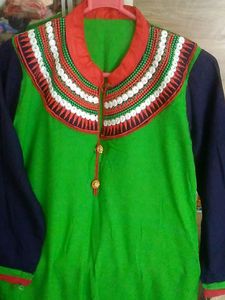 Colorful Embroidered Tunic Dress