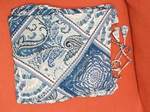Brand New Blue &amp; White Paisley Kurti - XXL Size