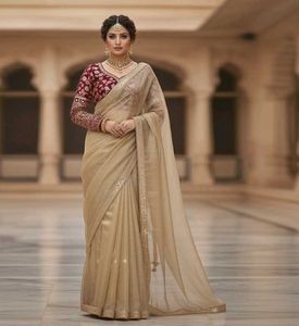 Elegant gold crush saree