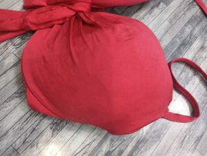 Red Bikini bra pedded 32F