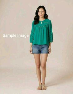 Chic Green Loft Blouse