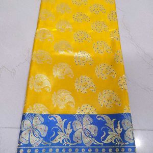 Yellow Tanchoi Silk Saree
