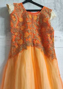 Orange Embroidered Lehenga Choli