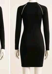 H&amp;M Black Bodycon Zip-Up Dress