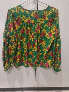 Floral Green Blouse