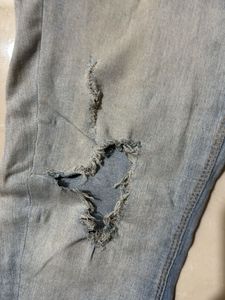 Benetton slim fit ripped jeans