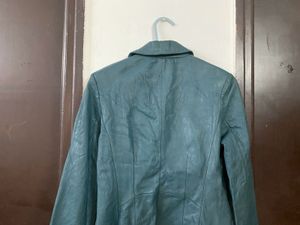 turquoise Stylish  leather Blazer size S