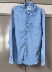 Light Wash Denim Button-Down Shirt