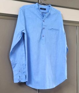 Light Blue Long Sleeve Kurta Shirt