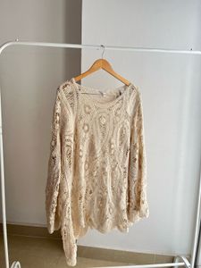Crochet Paisley Lace PLUS SIZE Tunic Top