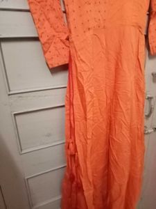 Orange Kurta With Dupatta
