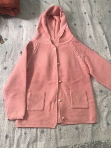 Pink Knit Hoodie