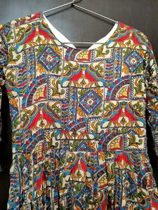 Traditional Multicolor Embroidered Long Dress