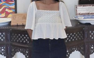 White Flutter Sleeve Top