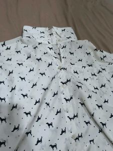 Dog Print Oversized Shirt
