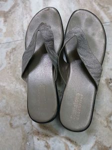 Elegant Silver Flip Flops
