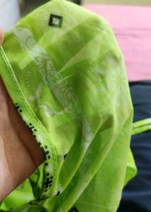 Lime green long-sleeved dress(sheer)