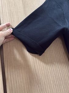 Black Top with Pearl Collar