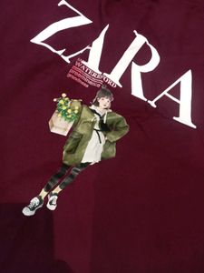 Zara Maroon T-Shirt