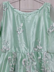 Mint Green Ethnic Anarkali Kurti