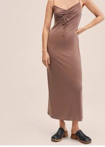 MANGO Ruched Cami Dress