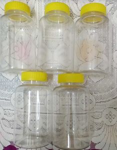 Clear Plastic Storage Bottles with Yellow Cap