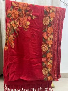 Red Embroidered Scarf