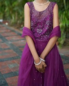 Pretty Purple Gown For School Girls