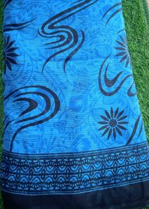 Soft Cotton Saree Blue✨