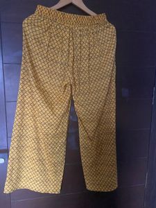 Aurelia Women Mustard Yellow Pleated Plazzo(M)
