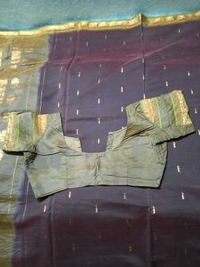 GentlyUsed KanchiPattu Saree with Stiched Blouse