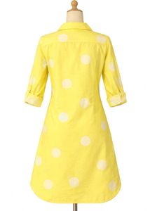 Yellow Polka Dot Shirt Dress