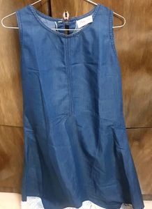 Soft Denim Sleevless Tunic Top