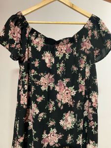 Floral Off-Shoulder Dress/Top – Dual Style